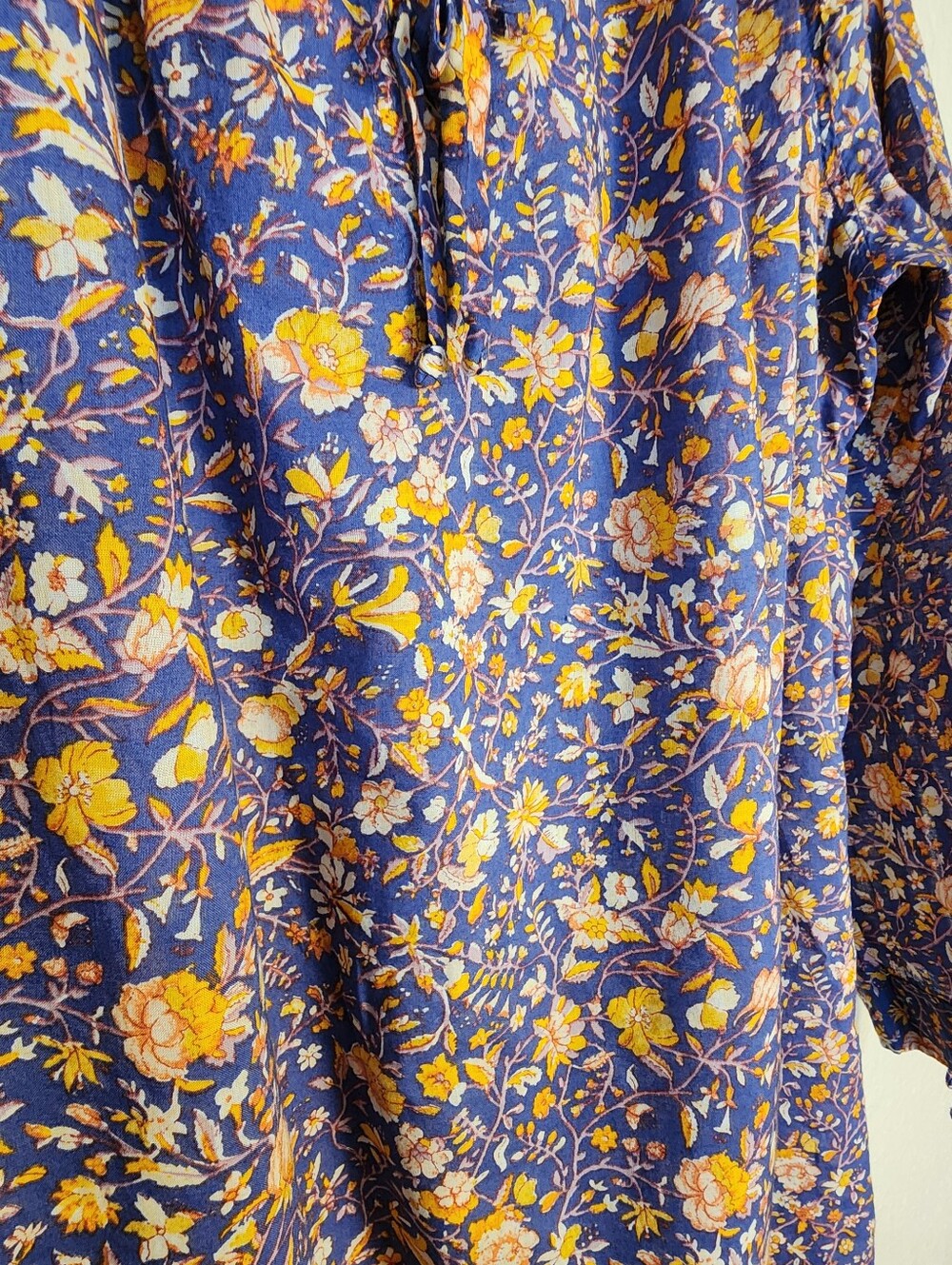 J. Crew Tunic Beach Dress Midnight Floral Large 100% Cotton - Picture 3 of 7